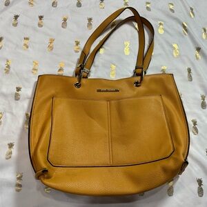 Steve Madden Womens Yellow Faux Leather Shoulder Bag Hand Bag Floral Spring boho